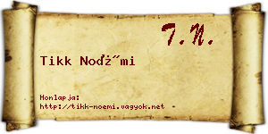 Tikk Noémi névjegykártya